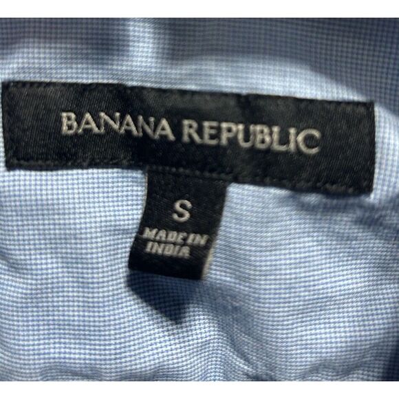 Banana Republic Men's Short Sleeve Button Down Purple Checkered Size Small - Picture 3 of 4